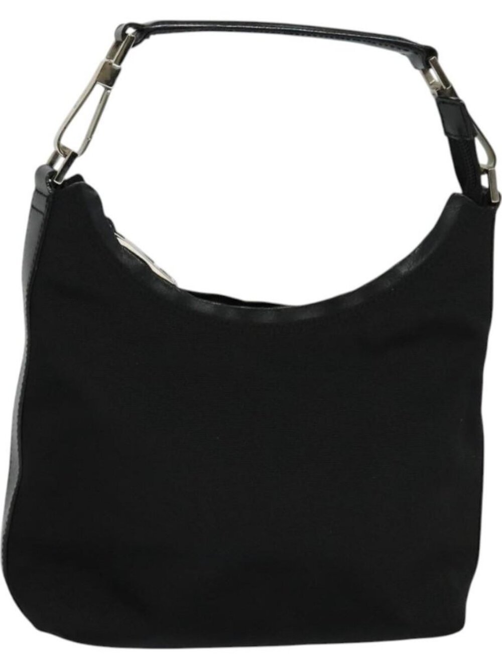GUCCI Hand Bag Nylon Black Silver 000 0601 Auth ep8657